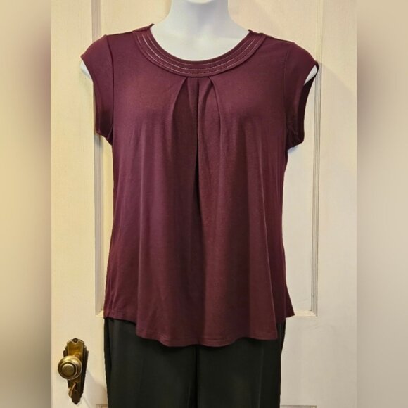 Daniel Rainn Purple Scoop Neck Women's Top - Size Large - Picture 1 of 5
